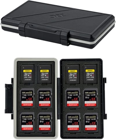 Waterdichte Geheugenkaartdoos voor 12 SD SDXC SDHC en 12 CFexpress Type A Kaarten, Ideale Opslagoplossing voor Fotografie en Videografie