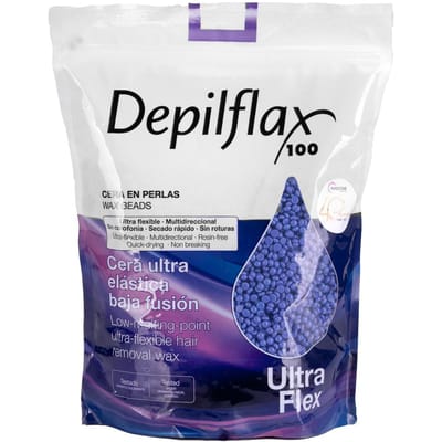 Depilflax 100 Cire Élastique À Bas Point de Fusion Perle Mauve Avec Dioxyde de Titane 1000G