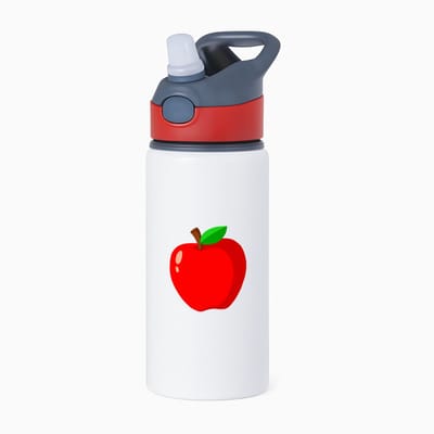 Hacebo® - Rode appel waterfles met rietje rood - Appel - fruit liefhebbers - Fruit - vrucht - gezond eten - water fles - 650ML
