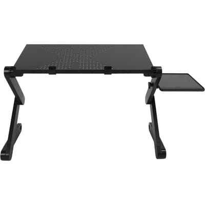 Support d'ordinateur portable réglable Base rotative à 360 degrés Rehausseur d'ordinateur portable ergonomique pliable avec plaque pour souris noir