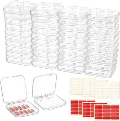 55 Stuks Press-on Nageldozen met 6 Vellen Dubbelzijdige Nageltape voor Professionele Nagelverzorging, Salon en Display