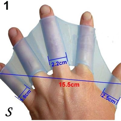 Gants Palmés pour Doigts de Natation Type Grenouille Ceintures en Silicone Palmes de Main pour la Natation Gants Palmés pour Doigts Pagaie Eau Active white