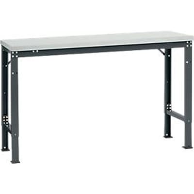 Manuflex basistafel UNIVERSAL Speciaal, 1500 x 800 mm, melamine lichtgrijs, antraciet