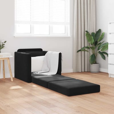vidaXL - Slaapbank - Zwart - 74 - x - 77 - x - 81 - cm - Fluweel