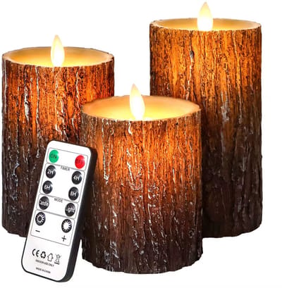 LED Kaarsen Met Afstandsbediening - Bewegende Vlam - Echte Wax - Elektrische Kaarsen - Op Batterijen - Dimbaar en Timer Functie - Set van 3