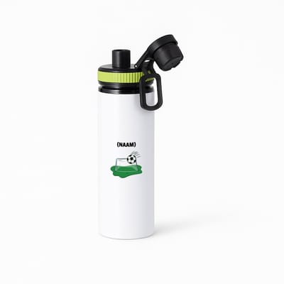 Hacebo® - Voetbal met eigen naam waterfles met draaidop groen - Voetbal - Voetballer - Sport - water fles - 850ML