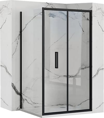 Rea Rapid Fold Black 80 X 80 - 195 cm - Douchecabine - Vierkant - Zwart