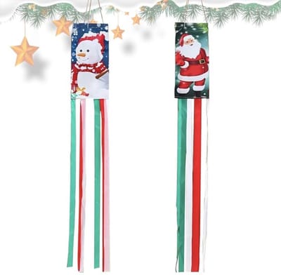 Kerstwindzakken 100 cm - 2 Stuks - Polyester - Windmeting - Kerstdecoratie - Voor Binnen/Buiten - Duurzaam Materiaal - Windrichtingstas