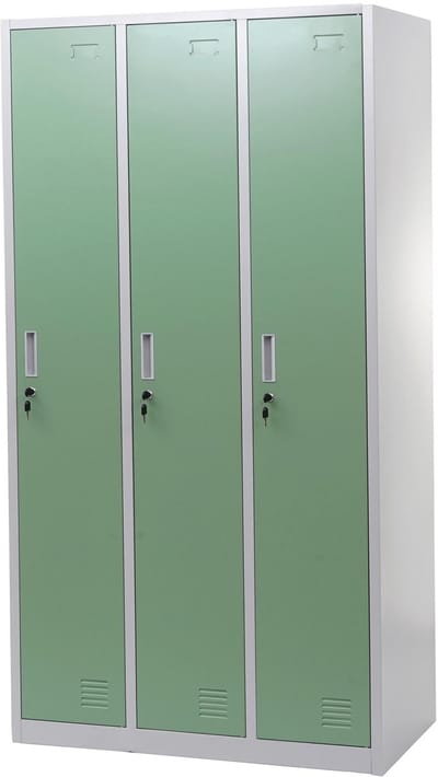 Locker Boston T829, afstortkluisje Lockerkast, metaal 3 vakken ~ groen