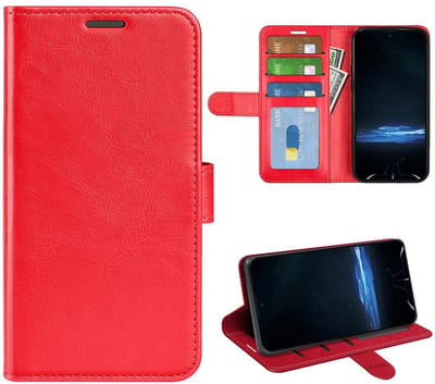 MobyDefend Hoesje - Geschikt voor Sony Xperia 1 VIII - Wallet Book Case (Sluiting Achterkant) - Rood