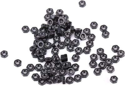 100 Stuks Zwarte Gegalvaniseerde Moeren M2-M5 van Koolstofstaal - Hexagon Moeren voor Diverse Toepassingen