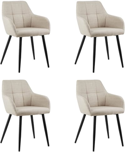 Set van 4 Kick eetkamerstoel Nova - beige
