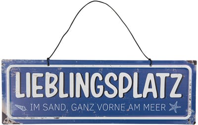 Clayre & Eef Tekstbord 30x10 cm Blauw Metaal