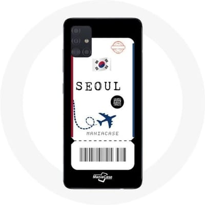 Hoesje Samsung Galaxy A51 Vliegticket Seoul Zuid-Korea