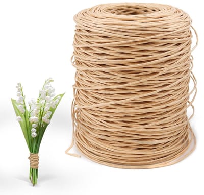 Natuurlijke Papieren Touw met IJzerdraad 200M voor Creatieve Knutselprojecten, Bruiloften, Kerstdecoraties en Bloemboeketten