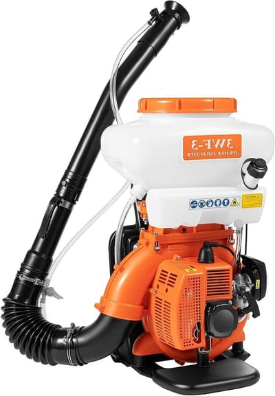 Motormotorspuit Benzine - Drukspuit Tuin - Grote Oppervlakken Besproeien - Hoge Snelheid Luchtstroom - 14 Liter Tank - Zwart Oranje