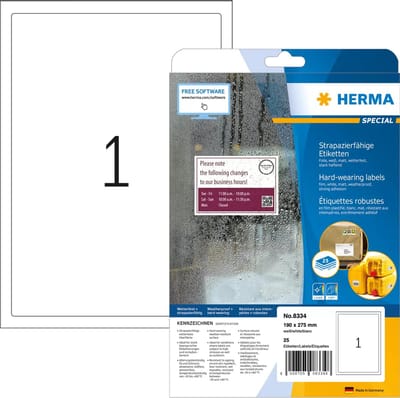 HERMA 8334 printeretiket Wit Zelfklevend printerlabel