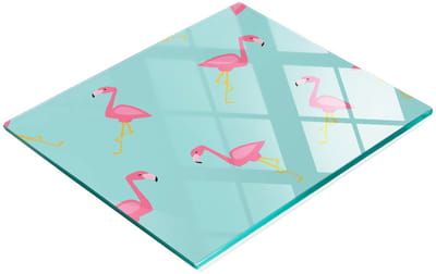 Keuken serveerplank van gehard glas met flamingo-afbeeldingen, 60x52 cm