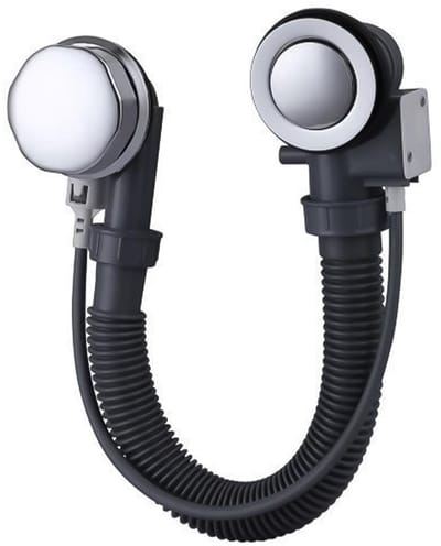 Dailygoods- Badafvoer roestvrij staal - Overlooppijp - Kunststof - Messing plug - Eenvoudige installatie - Siliconen pakkingen