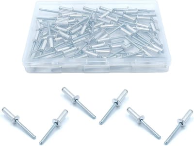 Aluminium Blindklinknagels - Popklinknagels Grote Flens - Bevestigen van Componenten - Licht en Robuust - 48 x 16 mm - Zilver
