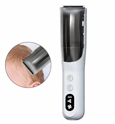 Elektrische babyhaartrimmer met opzetkam, waterdicht en draagbaar, USB-C opladen, geluidsarm, waterdicht en veilig, blauw.