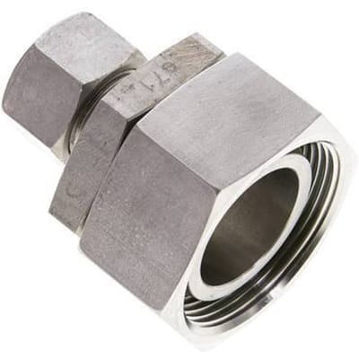 15L & 35L RVS Rechte Snijringkoppeling Draaidoorvoer 160bar FKM O-ring en Afdichtconus ISO 8434-1
