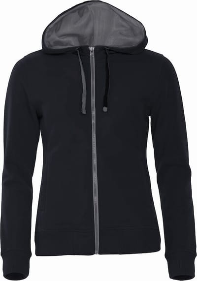 Clique Classic Hoody Full Zip Women 021045 - Zwart - XS