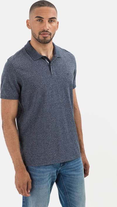 camel active Poloshirt met korte mouwen gemaakt van duurzaam katoen mix - Maat menswear-S - Blauw