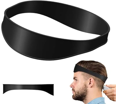 Siliconen Kapsel Band Voor Thuis Trimmen Haar Hals Gids Hoofdband Haar Styler Kapper Styling Tool Scheren Kappers Nette Kapsel - Zwart