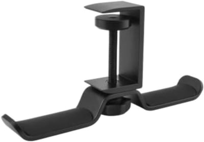Koptelefoon Houder - Headset Stand - Bureau Organisatie - Verstelbare Armklem - Dubbele Haak - Zwart