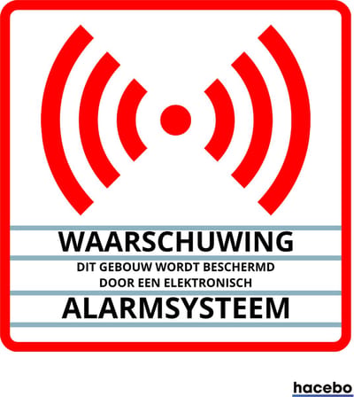 Beveiligingssticker alarmsysteem Sticker 10cm x 10cm - Camera Toezicht Sticker - Camerabewaking Waarschuwingssticker voor Raam, Huis of Bedrijf