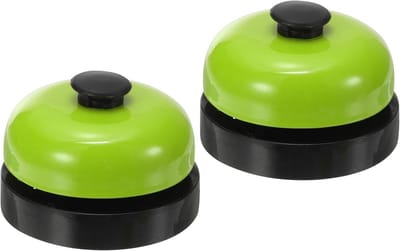 Oproep Bellen - Service Bellen - Klantenservice Hulp - Helder Metaal Geluid - 6.4cm Diameter - Zwart Groen