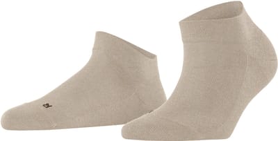 FALKE Sensitive London kort eenkleurig katoen sneakersokken enkelsokken dames beige - maat 35-38