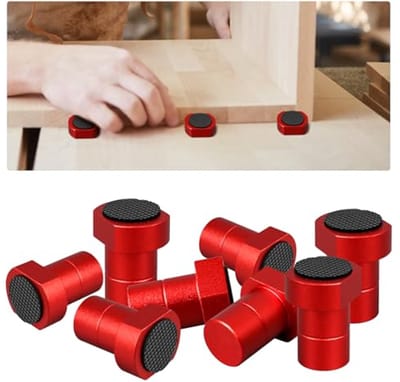 Bench Dogs 8 Stuks Aluminium Legering voor Houtbewerking - Antislip Pad en T-Track Compatibel