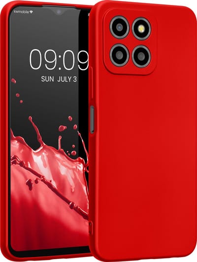 kwmobile metallic telefoonhoesje van TPU - geschikt voor Honor X8 5G / X6 / 70 Lite 5G - Flexible case voor smartphone - In metallic donkerrood