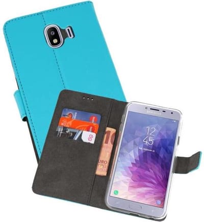 Booktype Telefoonhoesjes - Bookcase Hoesje - Wallet Case - Geschikt voor Samsung Galaxy J4 2018 - Blauw