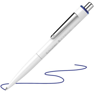 Schneider balpen - K3 Biosafe - penpunt M - wit/blauw - S-3273