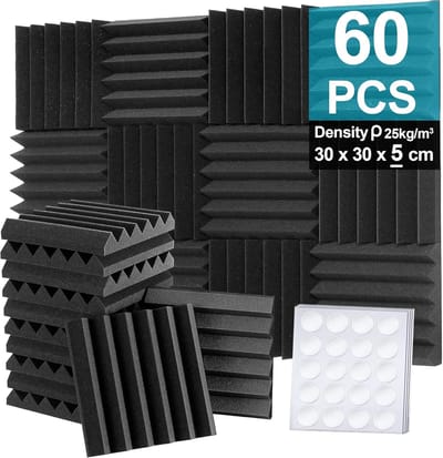 Famanu – Akoestische panelen, 30 x 30 x 5 cm, geluidsisolatie met hoge dichtheid voor opnameruimtes en kantoren
