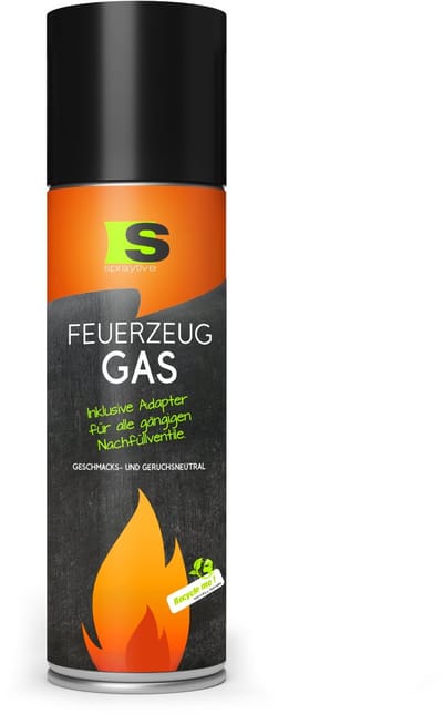Spraytive 1x 500ml aanstekergas butaan navulling universeel voor aanstekers en branders geurloos met adapter