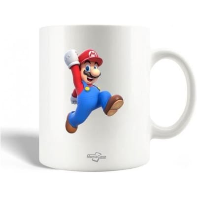 Mug en Céramique - Super Mario - 30cl - Blanc - Compatible Lave-Vaisselle - Rond