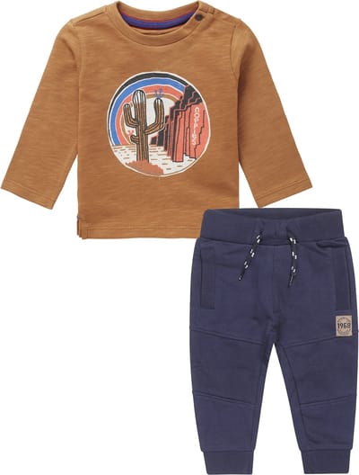 Dirkje - Noppies -Kledingset - 2delig - Joggingbroek navy - Shirt Tadcaster Bistre - Maat 86