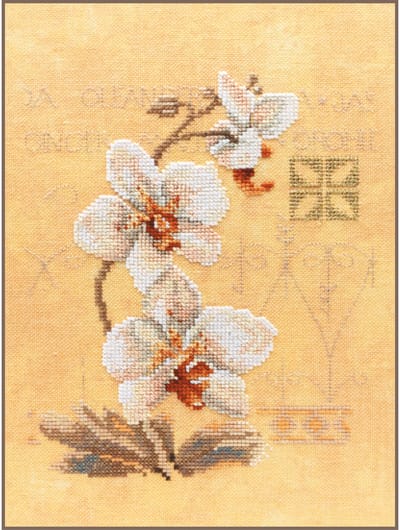 Lanarte Borduurpakket - Borduurset - Borduurpakket volwassenen - Telpakket kit - 17 x 23cm - 3 Orchideeen - PN-0008008