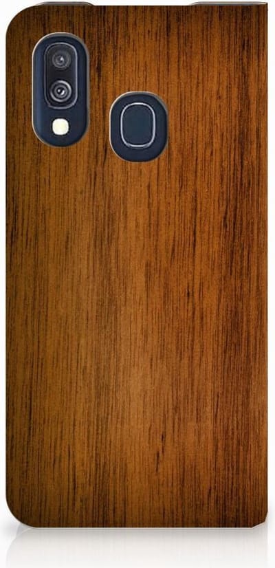 Samsung Galaxy A40 Book Wallet Case Donker Hout