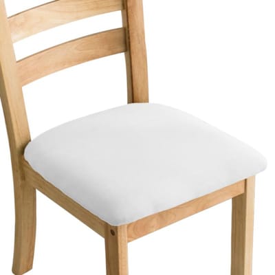 Hoge Zachte Spandex Eetkamer Gestoffeerd Kussen Effen Stoelzitting Hoes Afneembare Slipcovers met Wasbare Meubelbeschermer white