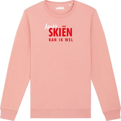 Après skiën kan ik wel wintersport sweater canyon pink M - soBAD. | Foute apres ski outfit | kleding | verkleedkleren | wintersporttruien | wintersport dames en heren