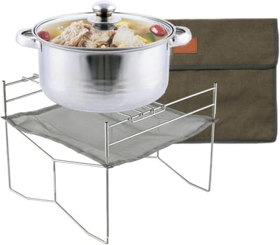 Buitenverwarming Vuurkorf - Draagbare Grill - Picknick Backpacken - Opvouwbaar Roestvrij Staal - 42 x 42 x 32 cm