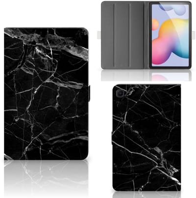 Samsung Galaxy Tab S6 Lite | S6 Lite (2022) Leuk Tablet hoesje Marmer Zwart - Origineel Cadeau Vader