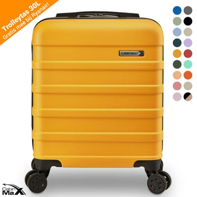 CabinMax Koffer - Handbagage Koffer 30L - Harde Reiskoffer met Wielen - 45x36x20cm - Geel