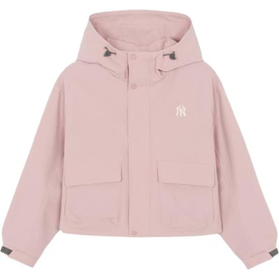 MLB SA25 New York Yankees Imperméable Résistant aux Taches Coupe Ample Veste à Capuche Fermeture Éclair Manches Longues Vestes Femme 3FWJB0161-50PKL L gray