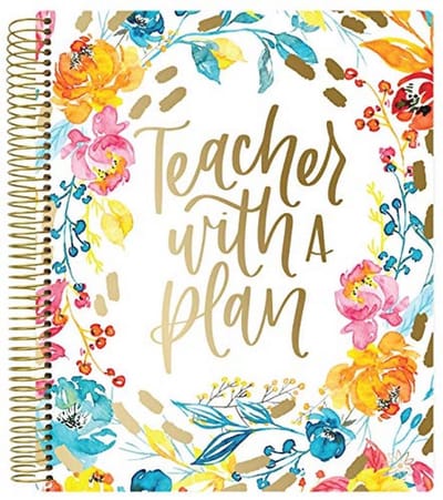 Ongedateerde lerarenkalender met matte beschermhoes - cursusplan-organizer (22,9 x 27,9 cm)